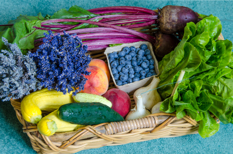 Fresh local produce in July